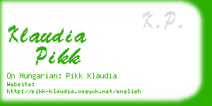 klaudia pikk business card